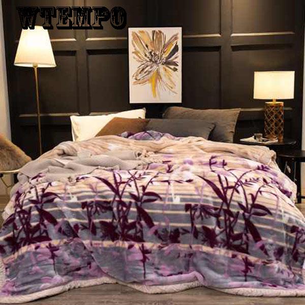 Winter Double Flannel Coral Fleece Blanket Comfortable Bedding Blanket Quilt Thickening