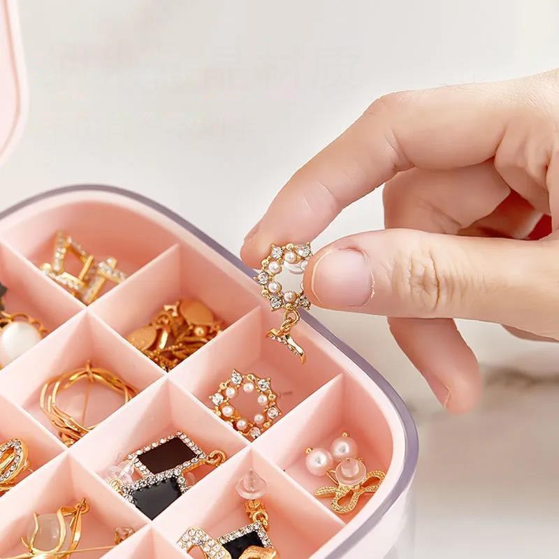 Jewelry Box Little Girl Waterproof Leather Can Carry Small and Exquisite Earrings Ring Necklace Jewelry Storage Box