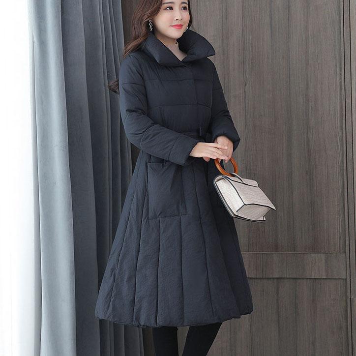 Winter Cotton Coats Women's National Style Long Cotton Jackets Female Solid Color Thickened Wadded Jacket