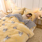 4pcs  Home Textile Fleece Winter Bedding Sets Christmas Beddingset Bed Linen Duvet Cover Bed Sheet