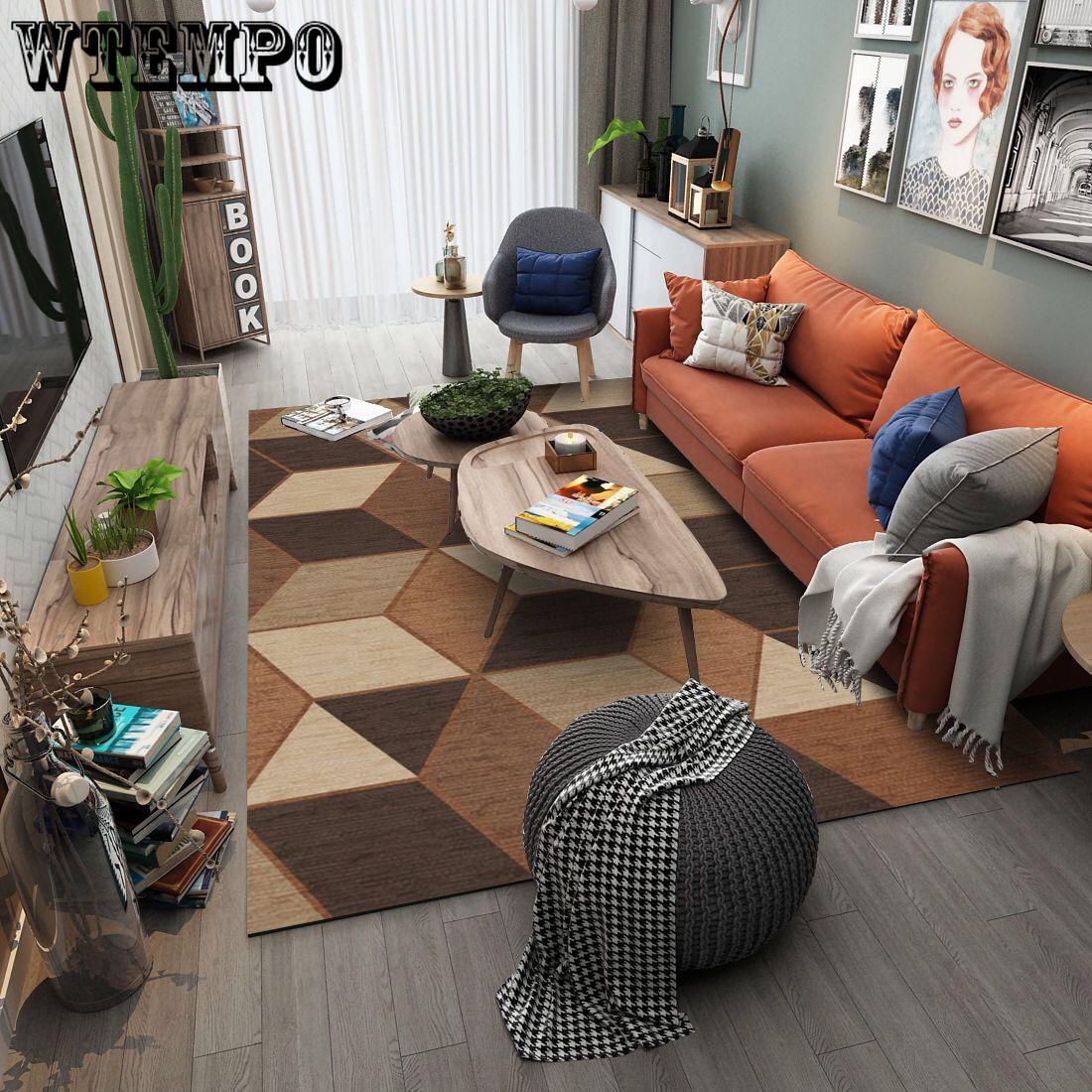 Modern Nordic Living Room Carpet Anti-Slip Soft Room Carpets Area Rugs Bedroom Large Mats