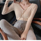 V-neck Solid Color Button Long-sleeved Knitted Bottoming Shirt Tops Women Spring and Autumn New Slim All-match Cardigan Casual Jacket