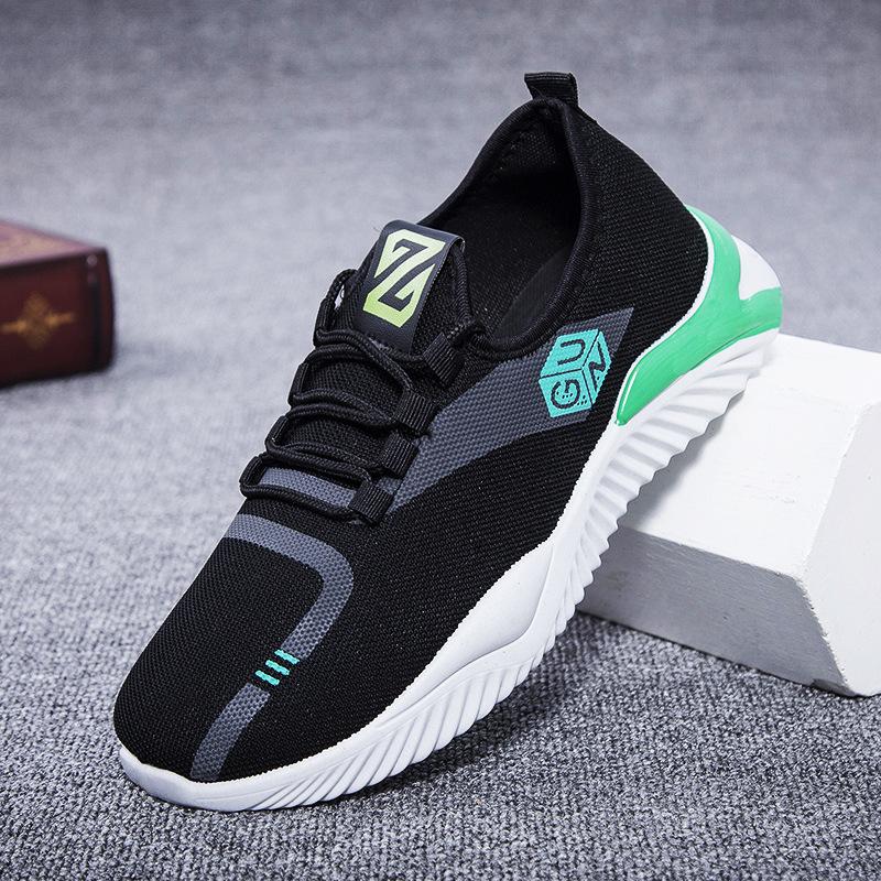 Spring Men's Sneakers Mesh Fly Woven Student Running Shoes Fashion Casual Sports Shoes