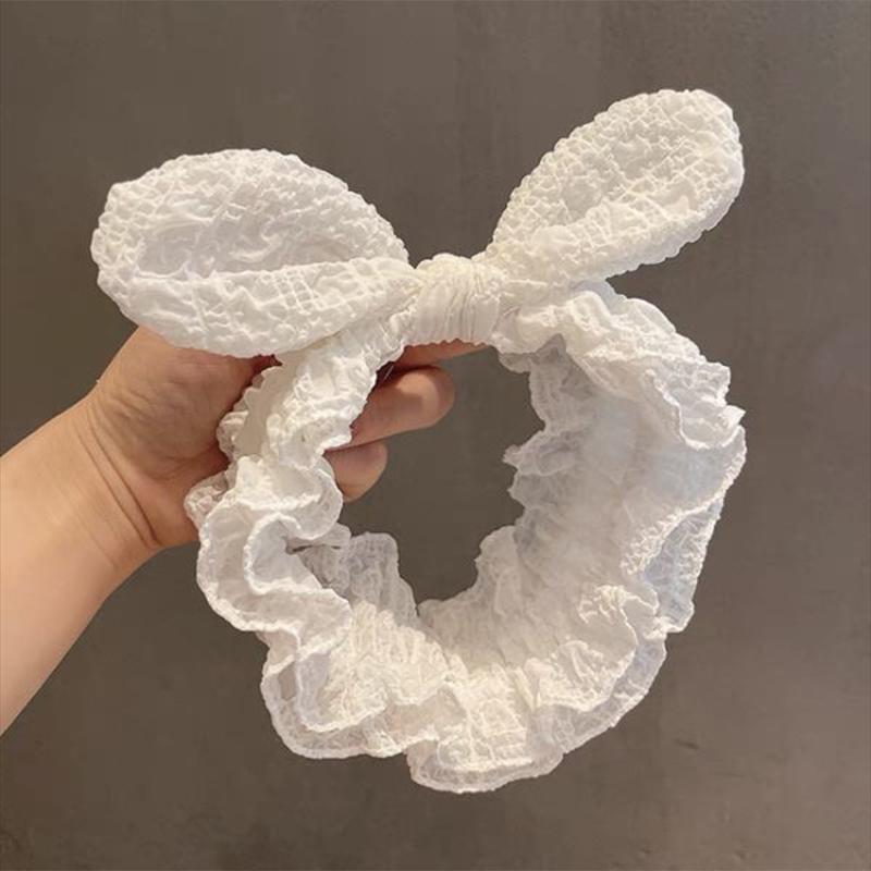 Spring and Summer Chiffon Headband Seersucker Solid Color Fabric Bow Headband Headband