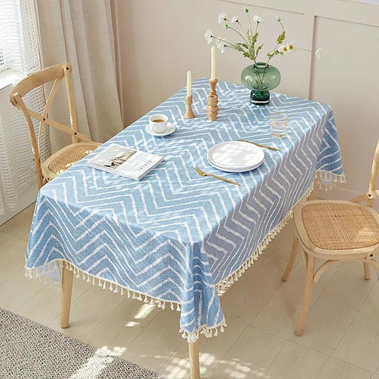 Cotton and Linen Tablecloth Nordic Style Printed Tablecloth Household Rectangular Tablecloth Decoration