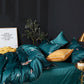 Duvet Cover Sets Silk Bedding Set Satin Grey Queen Bed Quilt Silky 4Pcs Set Summer Bedclothes