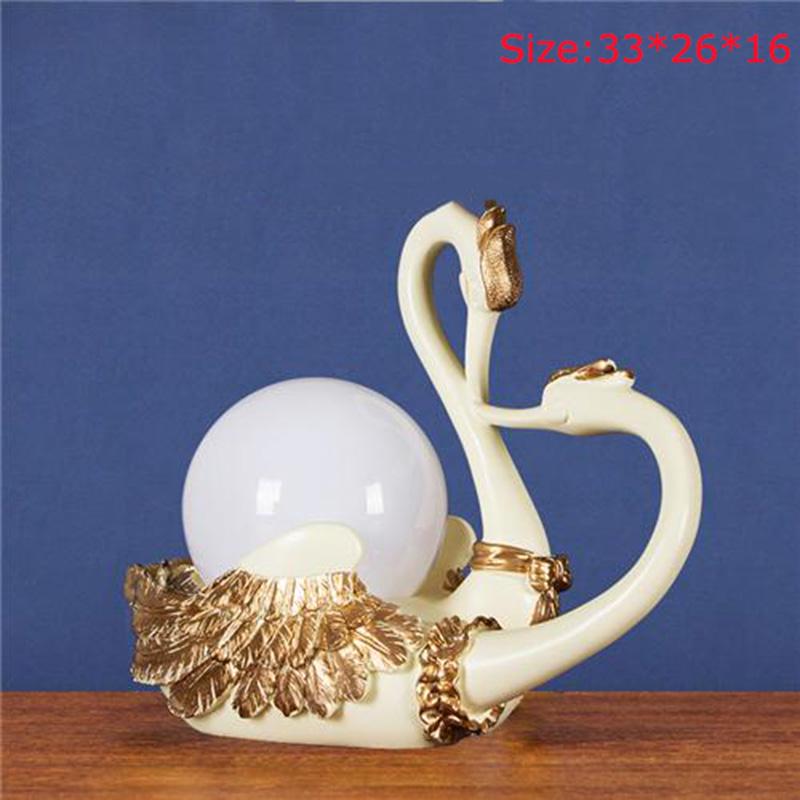 Swan Table Light Bedroom Living Room Bedside Light Hotel Study Desk Lamp Cloth Decoration Light