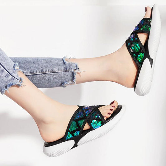 Ladies Slippers Summer Wear Soft Soles Personalized Non-slip Fashion Trends Beach Vacation Sandals and Slippers