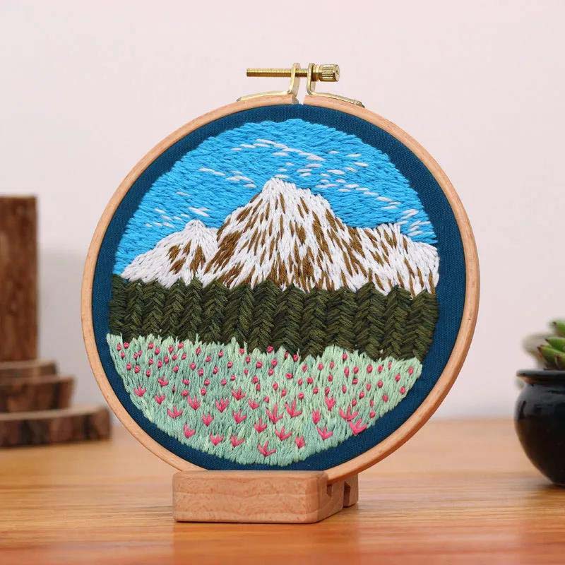 Handmade DIY Embroidery Simple Student 3D Stereo and 20CM Embroidery Stretch Combination with Matching Needle and Thread