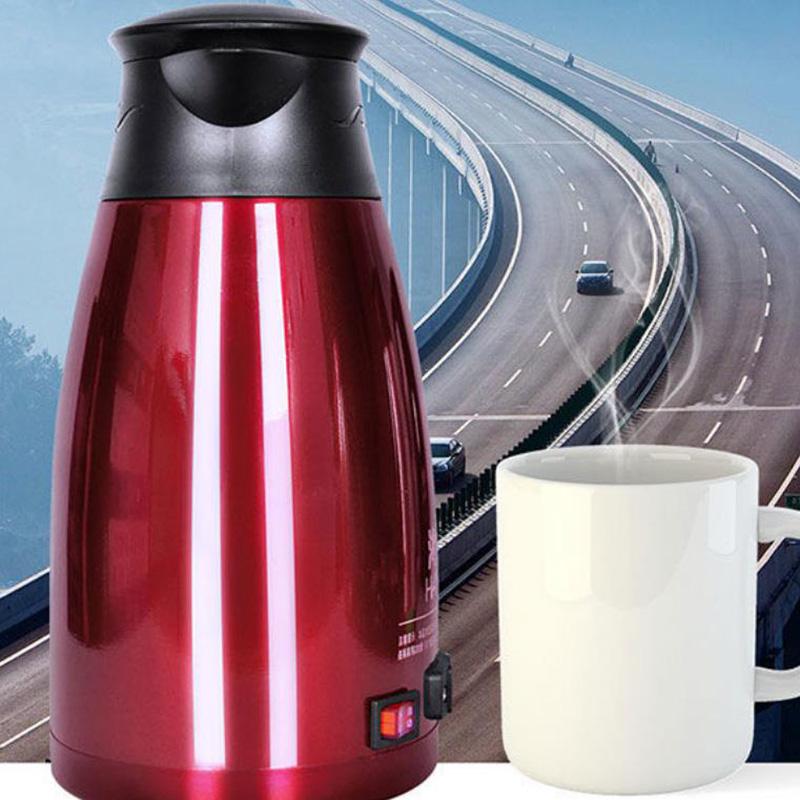 800ml Car Stainless Steel Electric Heating Kettle Temperature Insulation Pot Coffee Tea Water Heating Pot