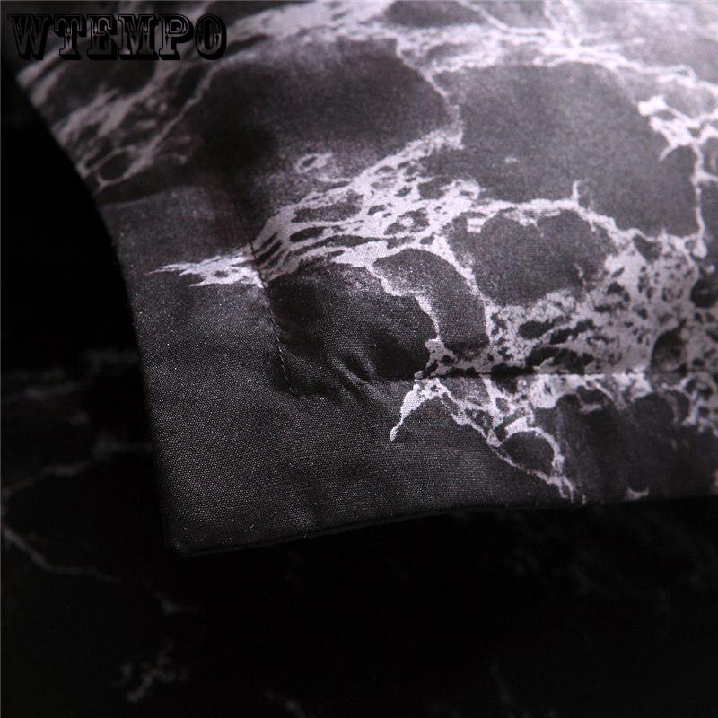 Black Marble Printed Bedding Set Purple Queen Size Duvet Cover Set Bed Linen Quilt Cover
