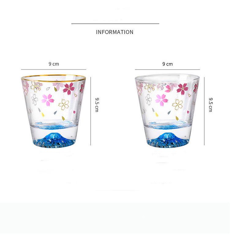 Japanese Mount Fuji Cup Cherry Blossom Couple Glass Net Red Ins Water Cup Creative Girl Heart Pink Cute Cup