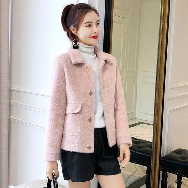 Non-shedding Casual Jacket Autumn and Winter Lapel Long-sleeved Sweater Thick Short Knitted Cardigan