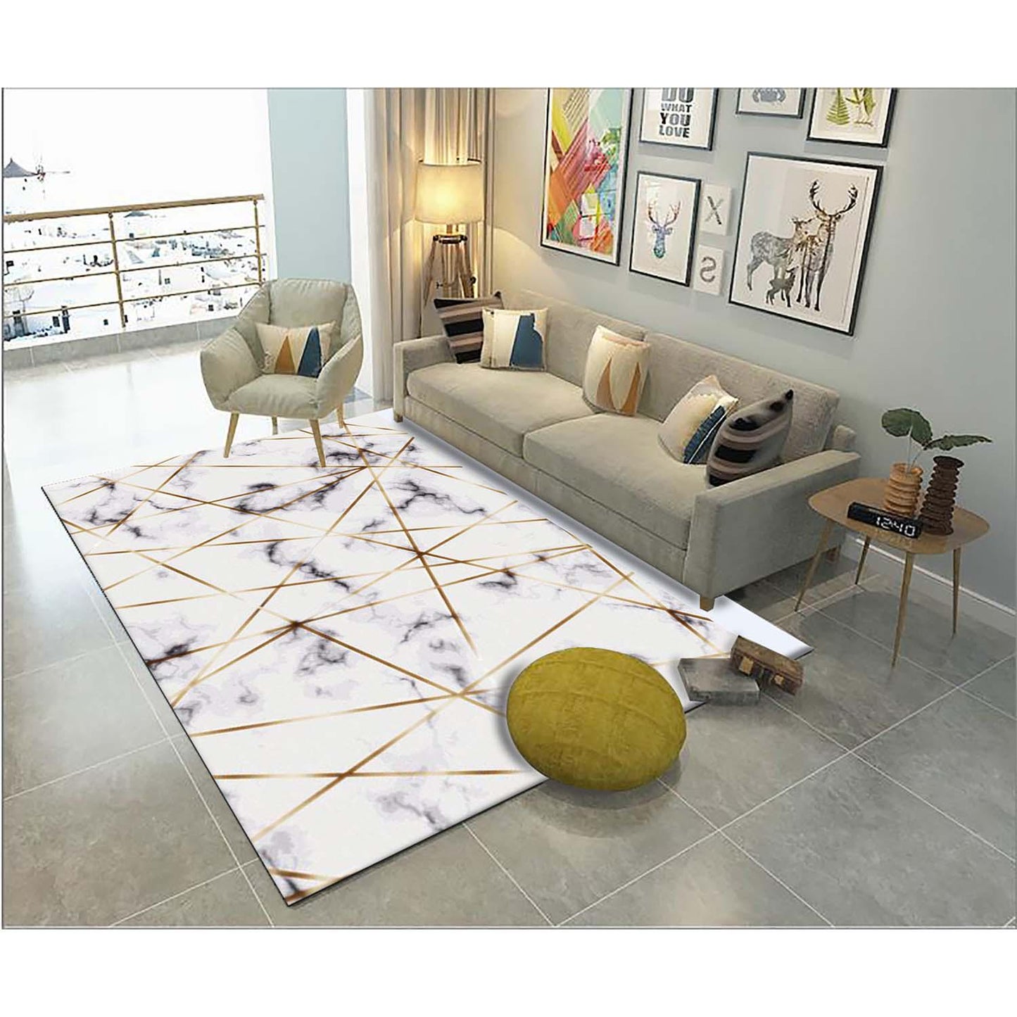 European Simple Style Carpet Black Grey White Geometric for Home Room Coffee Table Floor Rug Area Mats