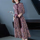Floral Print Long Dress Bohemian Three Quarter Sleeve Sexy Dress Women O Neck Slim Elegant Dress