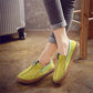Women Comfortable Shoes Round Toe Casual Pattern Lady Flats Wide Shallow Slip-on Tendon Sole Shoes