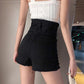 WTEMPO Long Zipper High Waist Denim Shorts Women Loose Spring and Summer Casual Shorts