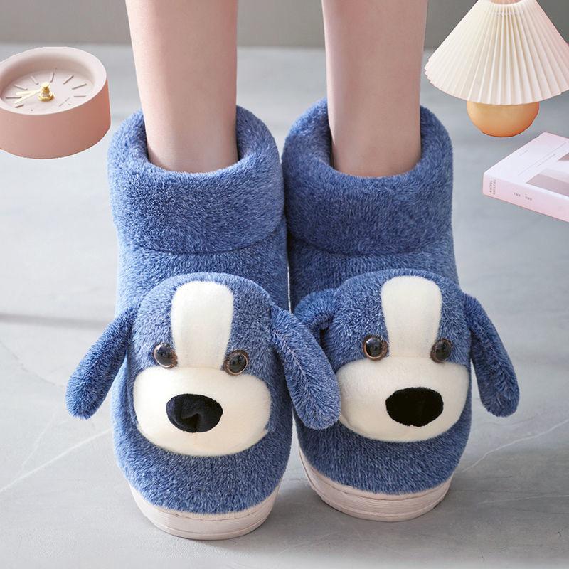 Warm Cotton Shoes Men's and Women's Home Shoes Bag Heel High-top Thick-soled Cotton Shoes Winter Cartoon Cute Cotton Shoes Cotton Boots