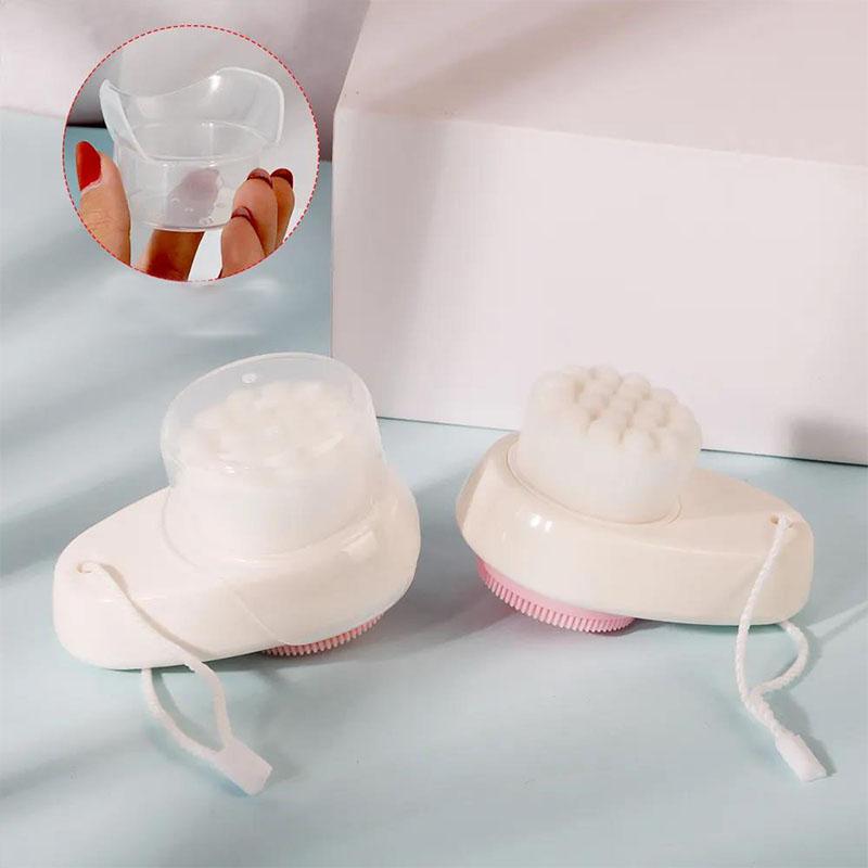Silicone Facial Cleansing Brush Manual Double-sided Facial Deep Cleansing Skin Brush Soft Hair Cleansing Massage Brush Vibrato Artifact
