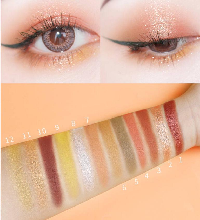 12 Colors Twilight Eyeshadow Palette Matte Pearly Eyeshadow Waterproof Multi-Specification Palette