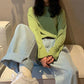 Fall Women's Round O-neck Autumn Long Sleeve Casual Loose T-shirt Blouse Pure color Leisure Tee