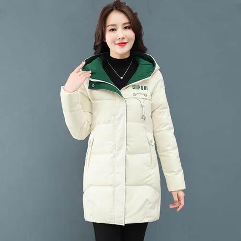 Plus Size Padded Down Jacket Ladies Mid-length Winter Wear