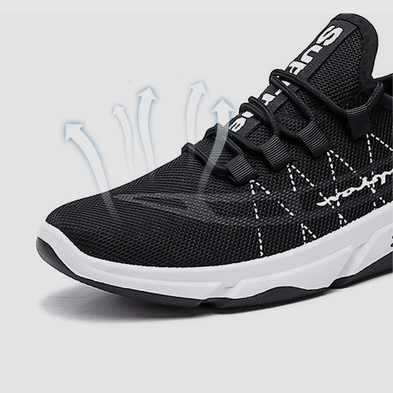 Mesh Shoes Breathable Running Shoes Sports Shoes Men's Trendy Shoes Men's Casual Shoes Solid Color Non-slip Shoes