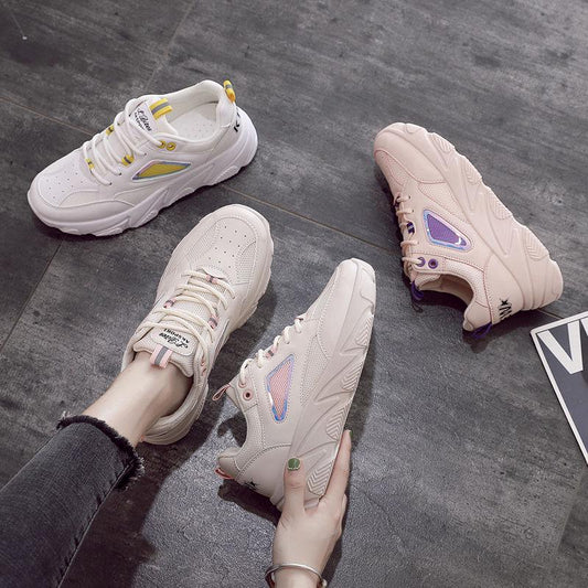 Summer Female Student Sports Shoes Korean Casual Height-increasing Shoes Mesh Breathable Running Shoes