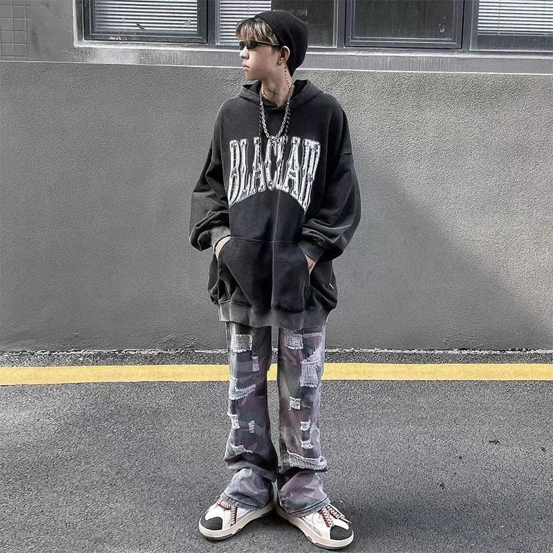 Men's Oversize Sweater All-match Hoodie Couple Hip-hop Lazy Style Loose Pullover Sweater Men and Women Loose Large Size Ins Style Long-sleeved Top