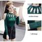 Pofulove Women Knitted Pullovers Sexy Off Shoulder Sweater  Long Sleeve Knitted O-neck Female Jumper