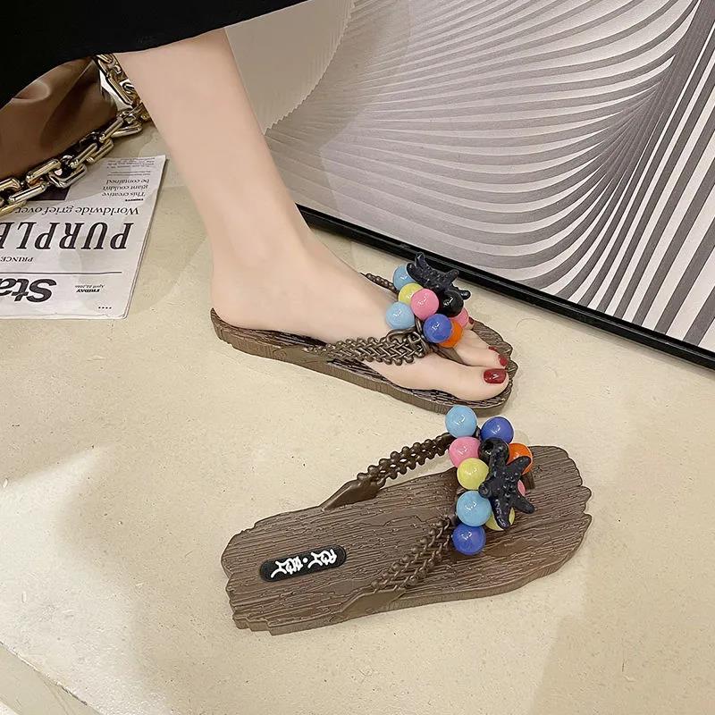 Korean Fashion Summer Seaside Vacation Beach Flip Flops Flat Bottom Non-slip Bathroom Student Slippers