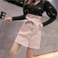 2020 Spring Autumn Women Short Skirt PU Leather Sexy Mini Skirt Pencil Slim Hem High Waist Women