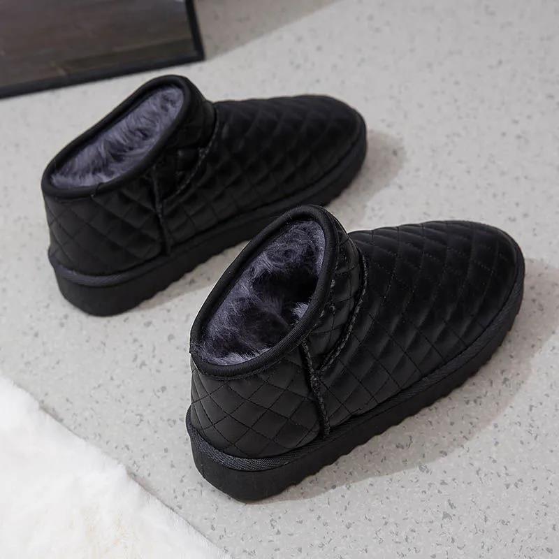 Snow Boots Women's Shoes Winter Mid-tube Women's Boots Cotton Shoes Plus Velvet Thickening Warm Flat Bottom Non-slip