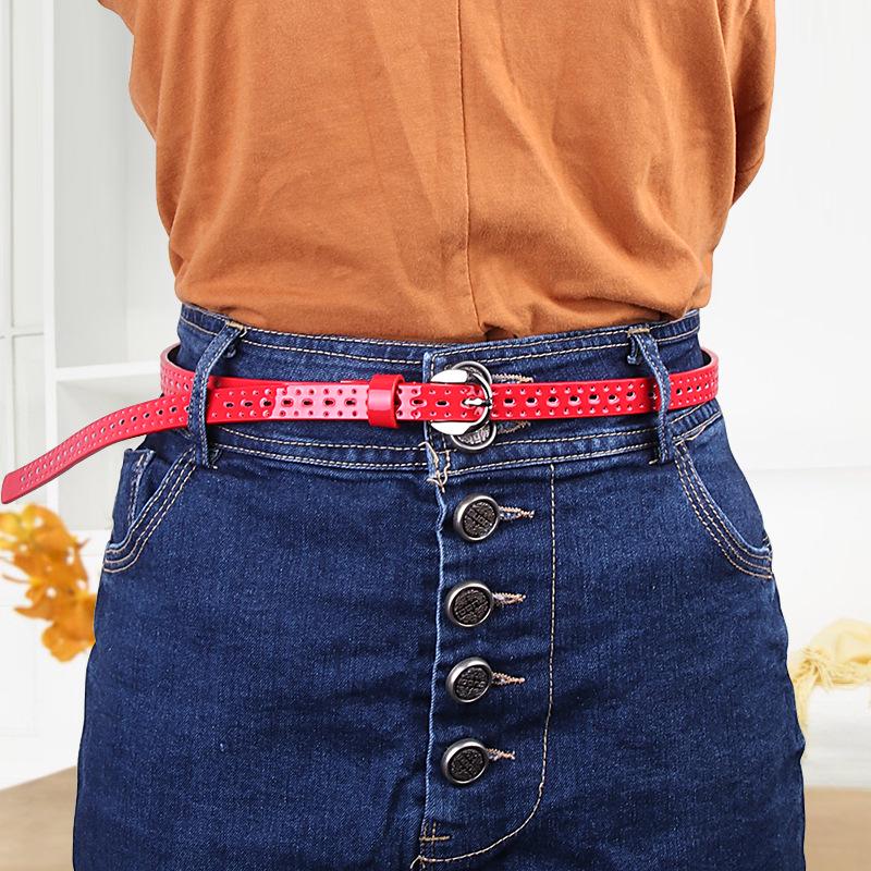 Women's Belts Hollow Korean Casual Fashion Punching Thin Belt Ladies Belt