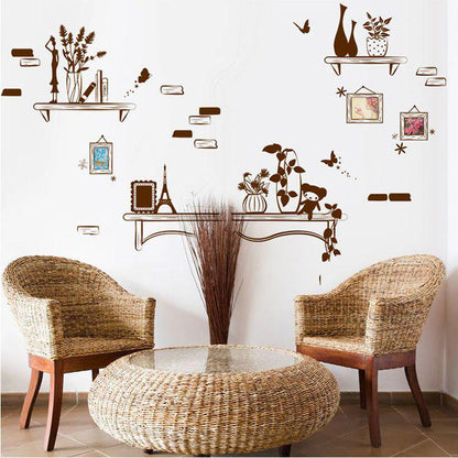 [Wall sticker] diy home decor new arrival on the shelf vase frame decals wall stikers for wall decor