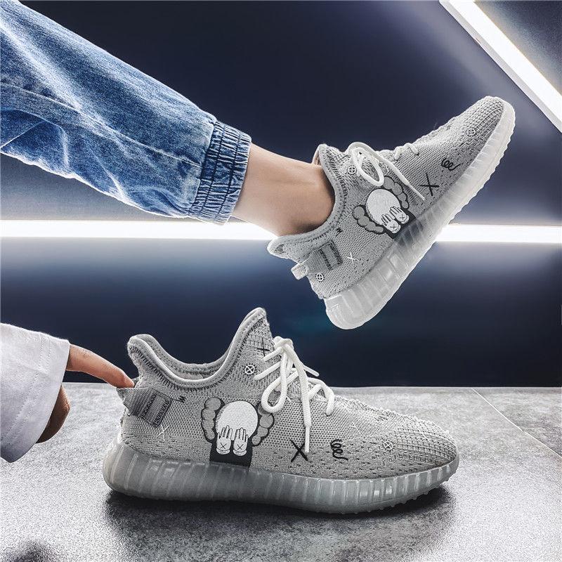 Korean Couple Breathable Running Shoes Summer Fly Woven Breathable Casual Sneakers Trend Canvas Coconut Shoes