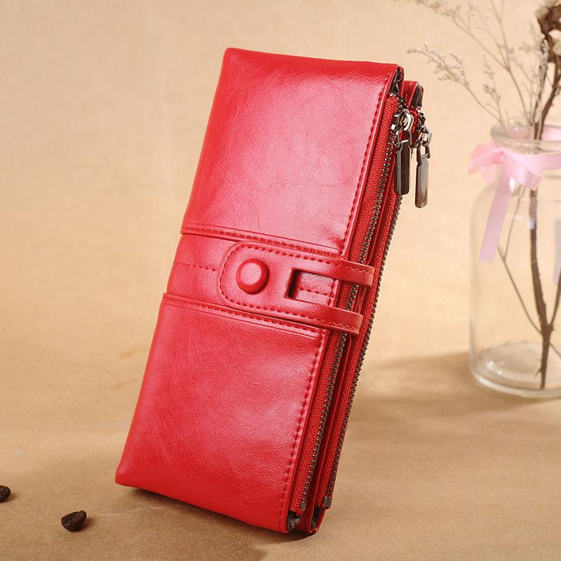 Multi-Layer Clutches Leather Bag Portable PU Leather Large Capacity Soft Surface Wallets with Coin Pocket Zipper Purse Unisex