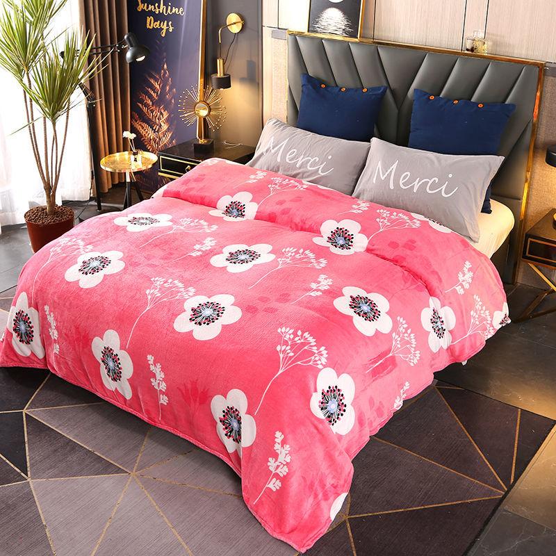 Flannel Blanket Coral Fleece Blanket Fleece Sheet Cover Blanket Four Seasons Universal Multi-Size Single Double Student Dormitory Sheets