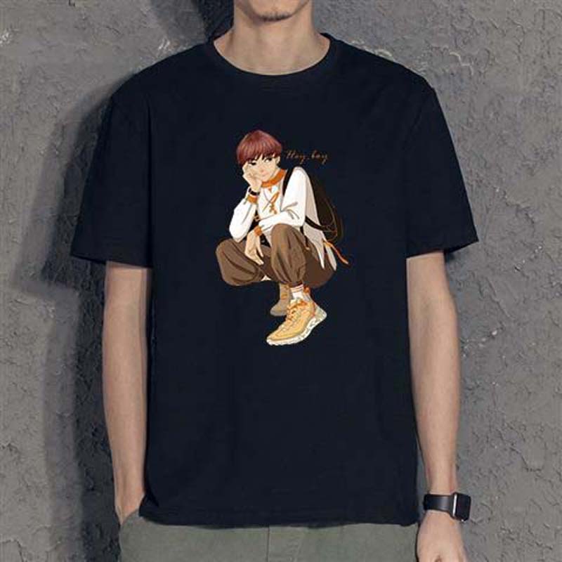 Short-sleeved T-shirt New Men's Short-sleeved Loose-fitting Student Shirt