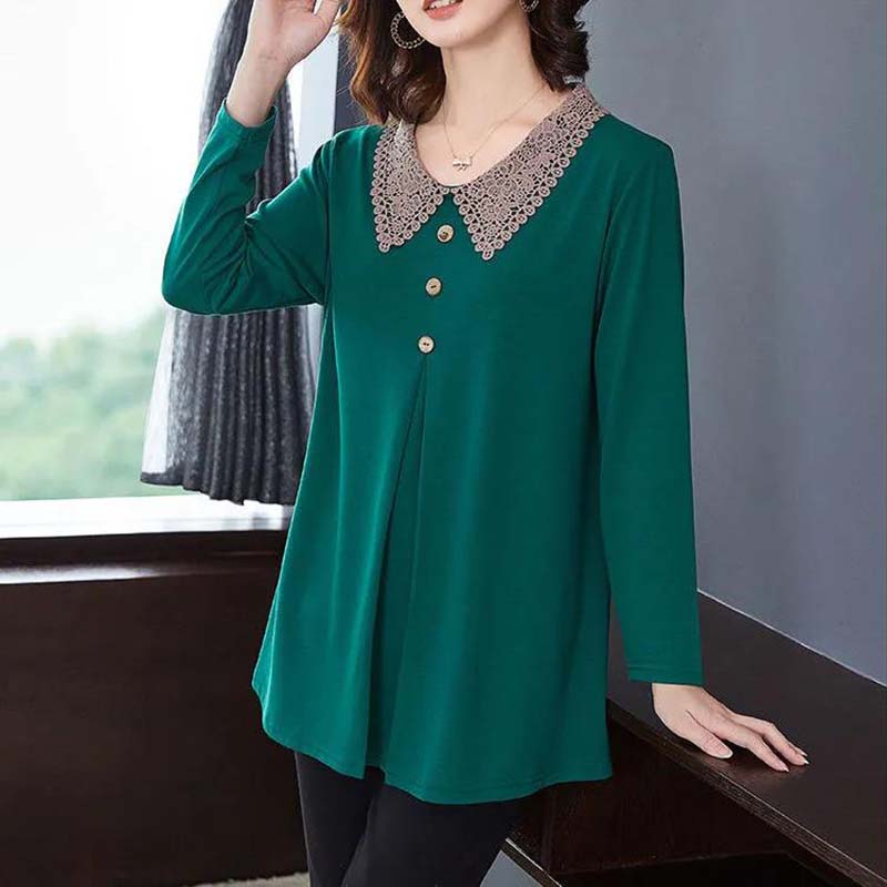 Spring and Autumn Long-sleeved T-shirt Loose Solid Color Top Casual Round Neck Bottoming Shirt