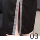Split Design L-XXXXXL Summer Chiffon Plus Size Dress Summer Short Sleeve Round Neck Over The Knee Solid Color Dress