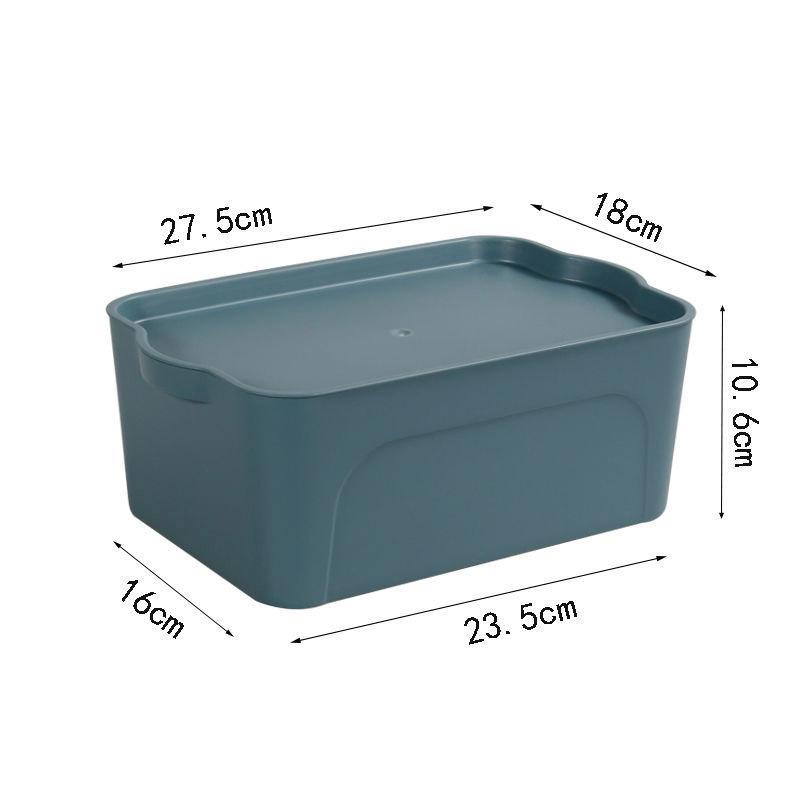 Sundries Storage Box with Lid Plastic Finishing Box Living Room Dormitory Snacks Cosmetics Desktop Storage Multi-functional Book