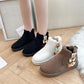 Frosted Cute Snow Cotton Boots Women Plus Velvet Thick Waterproof Winter All-match Warm Bread Cotton Shoes