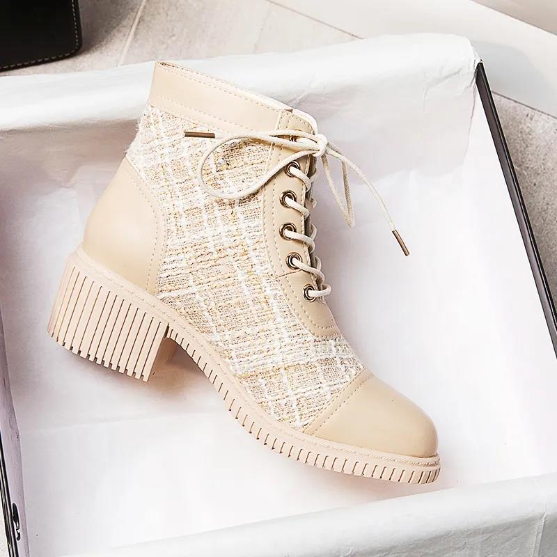 Women's Boots Martin Boots Women's Spring and Autumn Single Boots Thick High-heeled Boots All-match Women's Boots