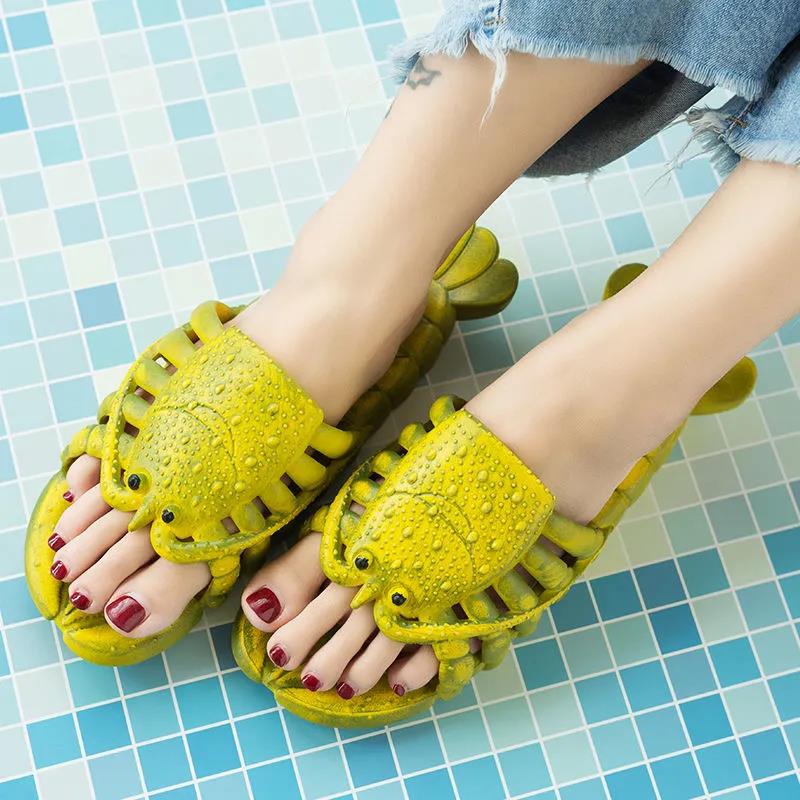 Parent-child Slippers for Men and Women Summer Creative Cute Crayfish Slippers To Wear Beach Sandals Outside Home