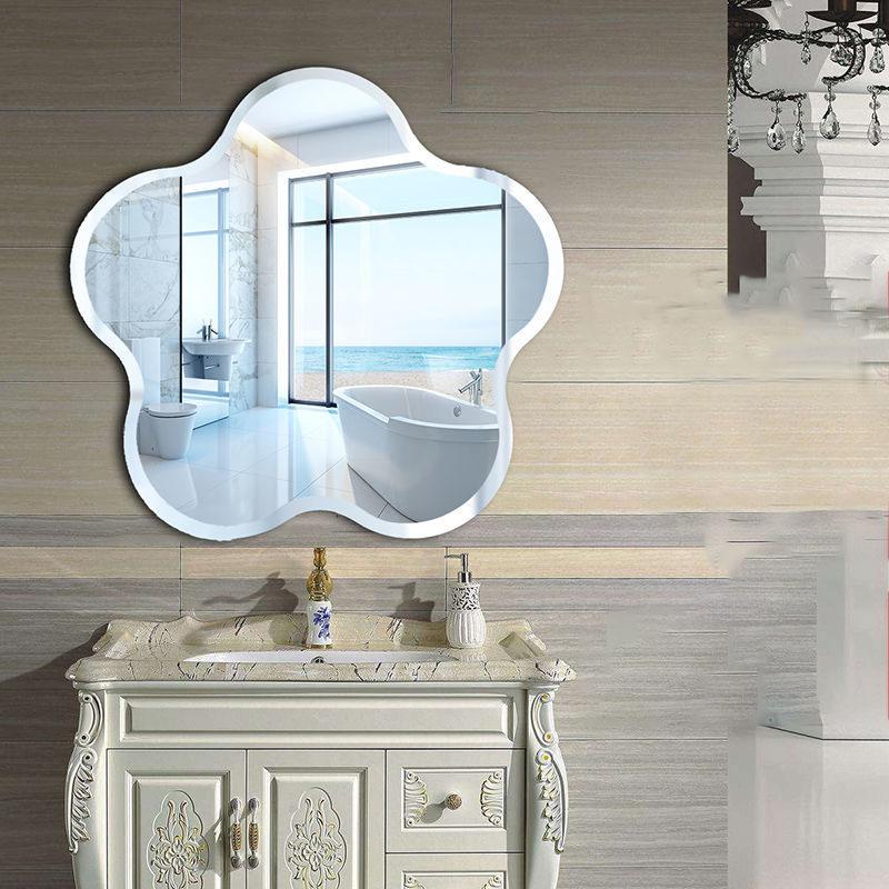 Irregularly Shaped Mirror Wall-mounted Bathroom Mirror Safe Explosion-proof Sleek Without Paddles