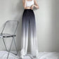 Gradient Color Ice Silk Wide-leg Pants Women's High-waisted Slim Drape Loose Straight Casual Pants Summer Printed Trousers