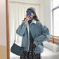 Women's Thick Denim Jacket Autumn and Winter Korean Style Wild Mid-length Lamb Hair Plus Velvet Cotton Clothes Women
