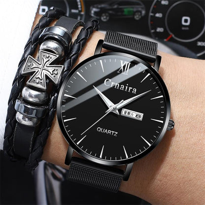 Men's Watches Fashion Leather Quartz Watch Men Casual Sports Male  Wristwatch