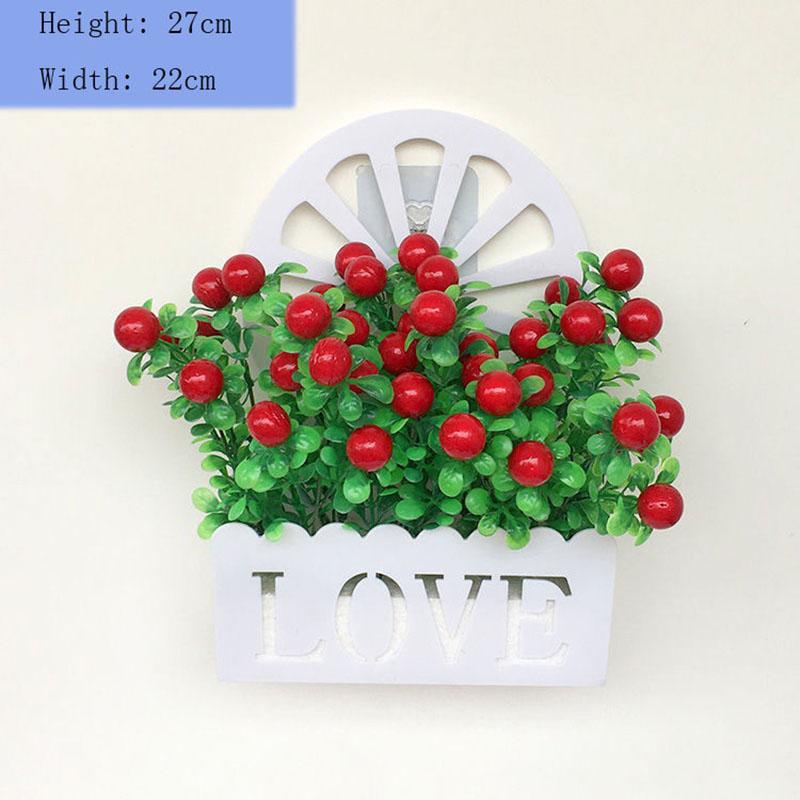 Simulation Pepper Set Basket Plastic Fence Living Room Wall Hanging Fake Flower Rack Home Wall Decoration Pendant